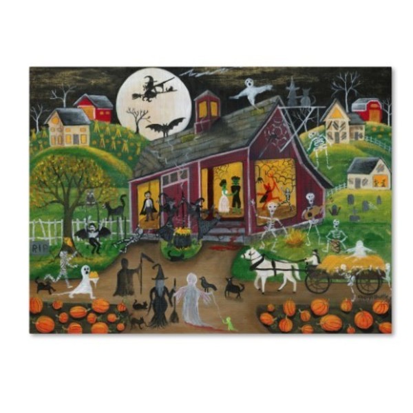 Trademark Fine Art Cheryl Bartley 'Ho Down Barn Dance Halloween' Canvas Art, 14x19 ALI12442-C1419GG
